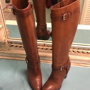 Ralph Lauren knee high boots brown